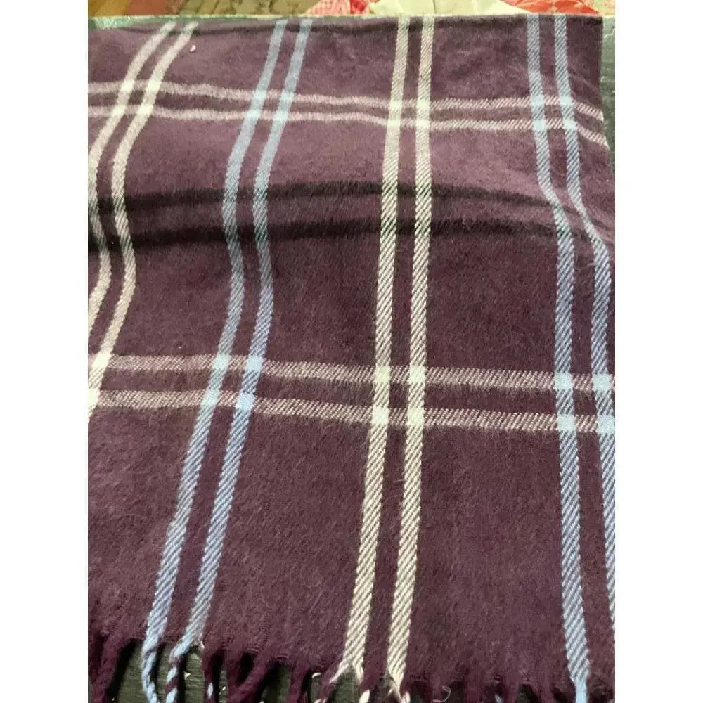 Cejon Cozy Purple Plaid Scarf Made in Italy